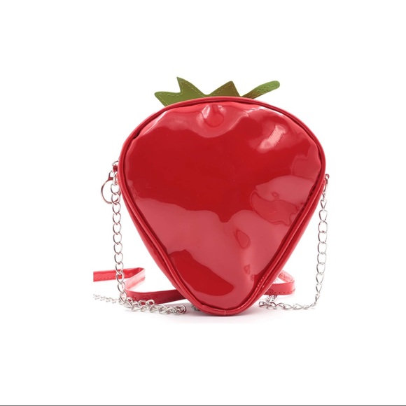 Kitsch Cute Kawaii Vinyl Strawberry Purse 🍓 - Picture 3 of 7